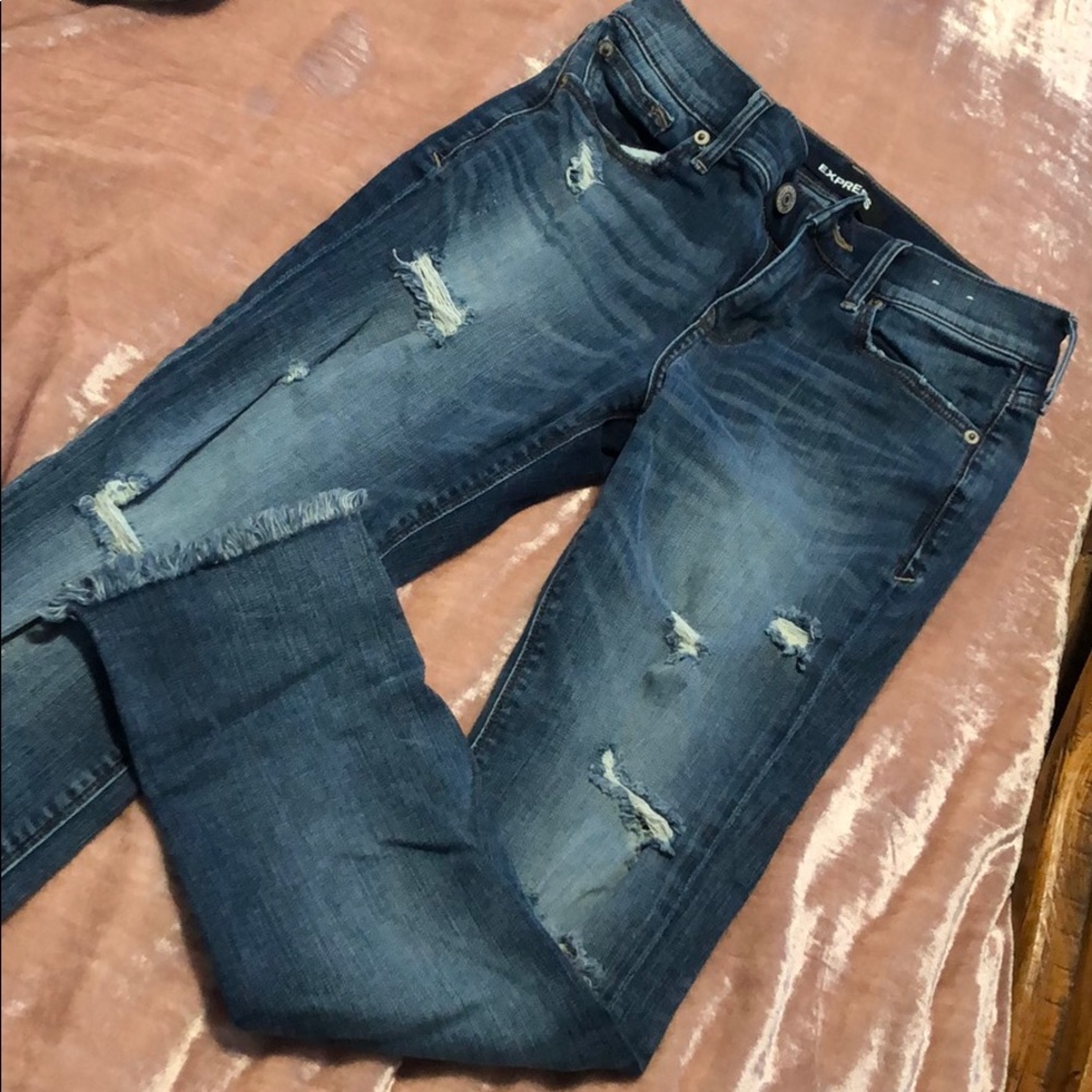 Express Skinny Ankle mid rise jeans